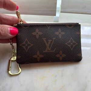 LV  Brown and Gold Monogram Key & Card Holder